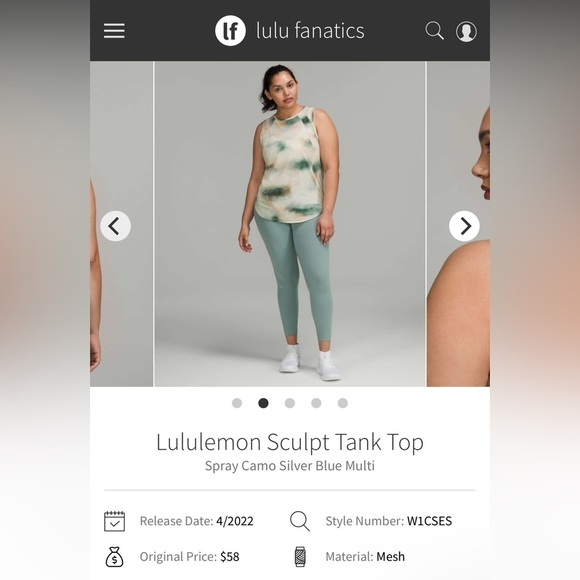 Lululemon Sculpt Tank Top Women’s Size 14 - Picture 1 of 7